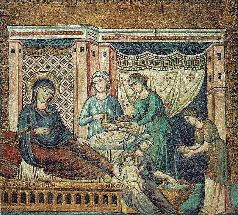 CAVALLINI, Pietro Nativity of the Virgin gsd Sweden oil painting art